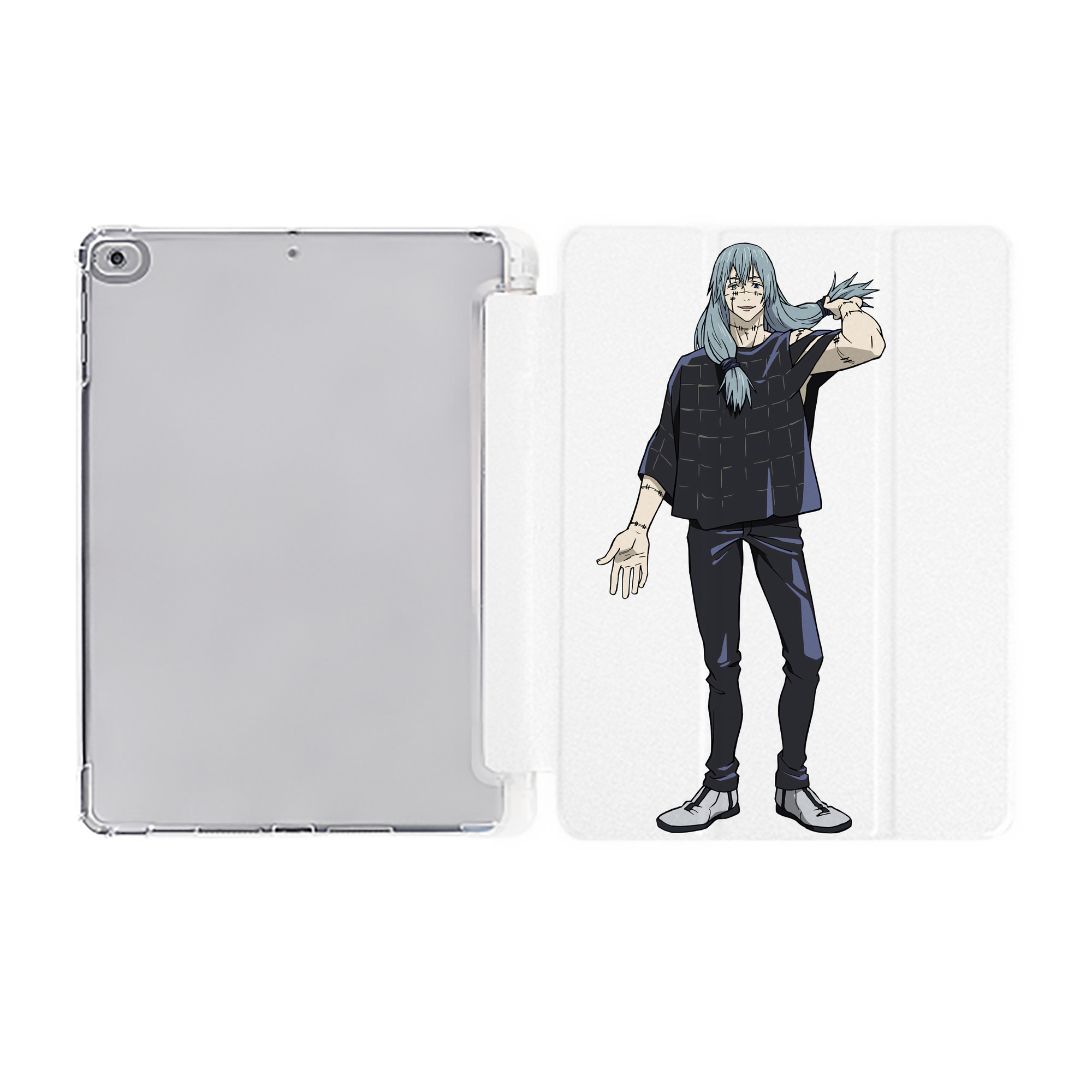（画像用） 呪術廻戦 Jujutsu Kaisen IPad ケース ペン収納付き 三つ折りスタンド PUレザー×シリコン 対応機種9.5/10.5/10.9インチ